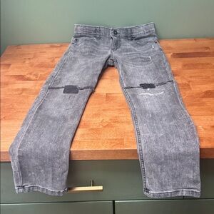Boys size 10 slim, washed black distressed jeans, like new